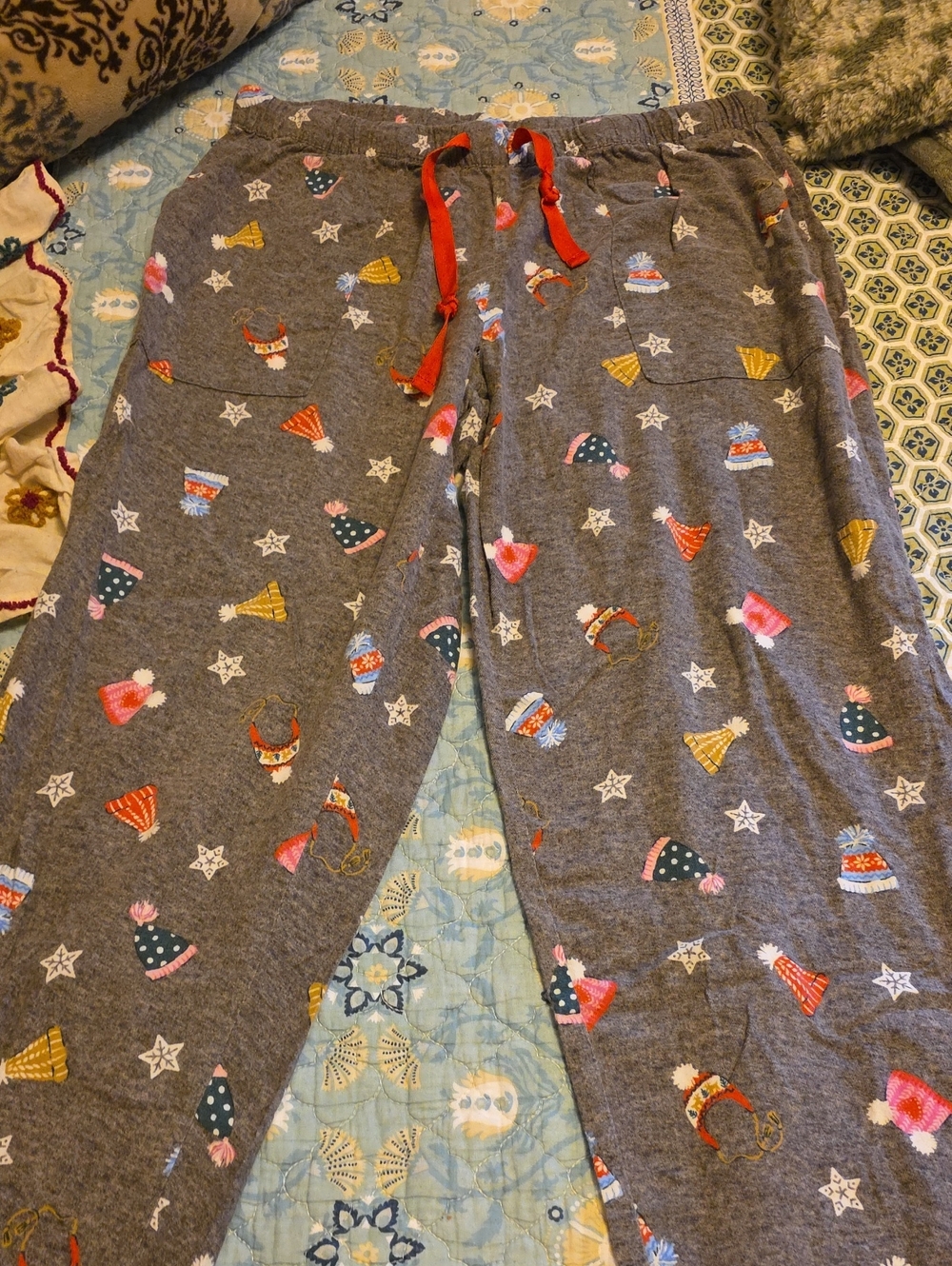 Gray Holiday Pj Pants